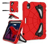 Nitupai Case for iPad mini 7 (A17 Pro) 2024, iPad mini 6 2021, 8.3-Inch Kids Friendly Shockproof Cover with Kickstand Shoulder Strap Pen Holder Support Pencil Pro & Pencil USB-C, Red Black