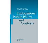 Nitzan - Endogenous Public Policy and Contests - New hardback or cased - X555z