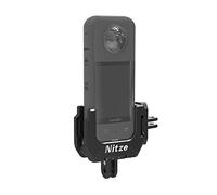 Nitze Camera Cage Aluminum Alloy for Insta 360 X3 with 1/4" Threaded Holes and Locating Holes, Metal Cage with Folding Finger Adapters and Dual Cold Shoes for Video Light, Microphone - T-IN01A