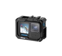 Nitze Camera Cage for GoPro HERO 13/12/1/10/9 Black - T-GP02A | with Magnetic Interface, 1/4" Threaded Holes, 2 Cold Shoes, for Microphone, LED Video Light, Aluminum Alloy