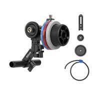 Nitze Mini Follow Focus Kit with 3 Reversible Drive Gears, 2 Marking Disks, Gear Ring Belt, 15mm Rod and Clamp with NATO Rail, Support A/B Hard Stops and 360° Infinity Zoom - MF15C