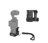 Nitze Pocket 3 Cage for DJI Osmo Pocket 3, Aluminum Pocket3 Expansion Adapter with Wrist Strap, Cold Shoe, Folding Finger and Action Quick Release Mount- T-D05B