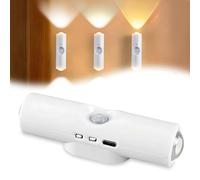 NIUAWASA 3 Pack Motion Sensor Wall Light Indoor, Rechargeable 3 Light Color Cordless Night Light 3 Mode, UP Down LED Wall Lamp for Stairs, Closet, Bedroom, Bathroom