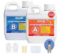 NIUB 15A Silicone Mould Making Kit, 1L/35fl oz Silicone Mold Kit, Food Safe Mould Making Silicon Rubber, Platinum Liquid Silicon Rubber for Mold Making(Blue)