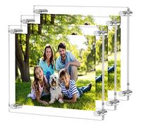 NIUBEE 3Pack 8.5x11 Clear Acrylic Wall Mount Picture Frame Floating Frames for Photography Display