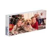 NIUBEE 4x10 Business License Frame, Clear Acrylic Panoramic Photograph Picture Frame with Gift Box Package, Double Sided Frameless Photo Display