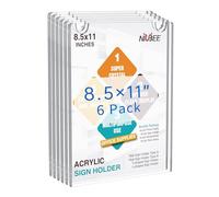NIUBEE A4 Acrylic Wall Mount Sign Holder 29.7X21CM- Clear Ad Frames&Landscape Holders(Vertical 6 Pack)