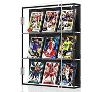 NIUBEE Acrylic Baseball & Football Card Display Case, Sports Card Frame with UV Protection, Magnetic Door Wall Mount, Vertical