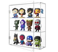 NIUBEE Acrylic Display Case, Clear Display Case for Funko Pop Figures, Wall Mounted or Desktop Dustproof Display Cabinet Box for Collectibles ,Rock,Crystals,Mini Toys,Amiibo (3 Tiers)