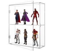 NIUBEE Acrylic Display Case, Clear Display Case for Funko Pop Figures, Wall Mounted or Desktop Dustproof Display Cabinet Box for Collectibles,Rock,Crystals,Mini Toys,Amiibo (2 Tiers