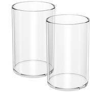 NIUBEE Acrylic Pen Holder 2 Pack,Clear Desktop Pencil Cup Stationery Organizer for Office Desk Accessory -Round