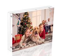 NIUBEE Acrylic Photo Frame 5x7, Plexiglass Magnetic Picture Frame Desktop Display with Gift Box Package (24mm Thickness)