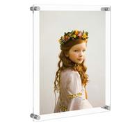 NIUBEE Clear Acrylic Wall Mount Picture Frames, Floating Frameless Degree Certificate Photo Frame(11x14 inch)