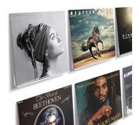 NIUBEE Clear Vinyl Record Shelf Wall Mount 6 Pack,Acrylic Album Record Holder Display Your Daily LP Listening in Office Home