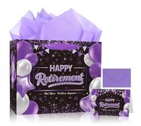 NIUBEHOHO Retirement Black and Purple Gift Bag for Retiree Women Men