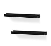 NIUBEST Vinyl Record Wall Mount,2 Pack-Vinyl Record Shelves Record Album Display Holder for LP, CD, Book Art Storage Vintage Home Decor(Dark Walnut)