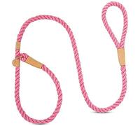 NIUBICLAS Dog Leash Strong Heavy Duty Dog Lead Comfortable Puppy Training Rope Thick Braided Rope No Pull Pet Slip Lead for Small Medium Large Dogs (Pink)