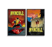 niubikela 2 PCS Tv Series Invincible Vintage Poster Wall Art Canvas Room Decorative Aesthetic Print Decor Posters 16x24inch(40x60cm) Style