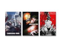 niubikela 3 PCS Japan Anmie Chainsaw Man Retro Poster Poster Wall Art Canvas Posters Room Decorative Aesthetic Poster Print Decor Posters 08x12inch(20x30cm)-3pcs Style