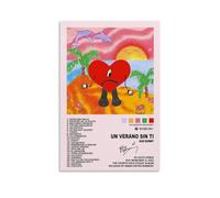 niubikela Bad Bunny Singer Poster Un Verano Sin Ti Music Album Cover Poster Wall Art Decorative Painting Bedroom Painting Posters 12x18inch(30x45cm) Unframe-style