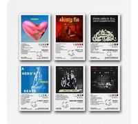 niubikela Fontaines Poster Dc 6 PCS Music Album Cover Signed Limited Canvas Aesthetic Room Painting Decor Posters 08x12inch(20x30cm) Unframe-style