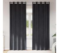 NiuBIKeLasI Dark Grey Velvet Blackout Curtains, 2 Pcs Set, 140 x 260 cm Window Curtains for Bedroom & Living Room, Black Out Light Blocking Drapes for Privacy & Sleep