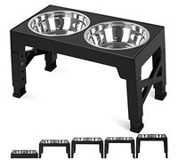 Niubya Elevated Dog Bowls with 2 Stainless Steel Dog Food Bowls, Raised Dog Bowl Adjusts to 5 Heights (3.15", 8.66", 9.84",11.02", 12.2") for Small Medium and Large Dogs