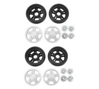 NIUDEYROE 4 Set Luggage Wheels Replacement, Rotating Flexible Suitcase Wheels, PVC Material Quiet Durable Luggage Repair Accessories, with 4 Cover Plates and 8 Ball Bearings for Suitcase Rep