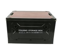 NIUDEYROE Collapsible Camping Storage Box with Wheels, Portable Folding Storage Bins for Outdoor, 5 Sides Opening Design, Large Capacity PP Material Storage Box for Camping Car Tr (Green)