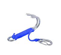 NIUDEYROE Drift Hook Scuba Diving Double Dual Stainless Steel Drift Hook, Diving Accessories with Strong 3mm Cord, 316 Stainless Steel Dive Hook for Cave Dive and Strong Currents, Wear Resis (Blue)