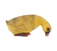 NIUDEYROE Duck Statue, Cute Vivid Lifelike Duck Garden Statue, Bright Color Weather Resin Duck Yard Decoration with Anti Fading Feature for Farm Balcony Lawn (Drinking Water Gray Duck)