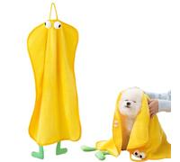 Niuhong Microfibre Dog Towel Cute Pet Towels Super Soft Comfortable Ultra Absorbent Cuddly Soft Pets Bath Towel Dog Bathing Quick Drying for Dogs Cats Small Animals (Yellow, M)