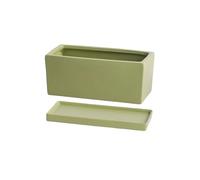 NIUHUAHUI Flowerpot, Green Rectangles Flower Pot Ceramic Plant for Balcony Living Room Bedroom Windowsill(M)