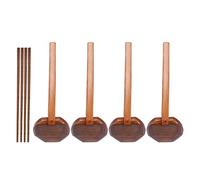 Niukuyu 4-Piece Japanese Long Handle Wooden Ramen Hot Pot Spoon - Tortoise Shell Design for Soup & Dessert