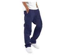 NIULI Cargo Trousers Men's Stretch Dungarees Men's Vintage Jeans Overall Dungarees Leisure Dungarees with Pockets Baggy Denim S-5XL (Navy Blue, 3XL)