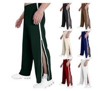 NIULI Rehab Pants For Women And Men That Can Be Opened At The Side, Training Pants With A Side Zipper On The Leg, Wide Leg Quick-fuck Pants, Wide Jogging Pants, Sportswear(Vert,3XL)