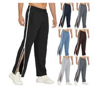 NIULI Rehab Pants For Women And Men That Can Be Opened At The Side, Wide Jogging Pants With A Side Zip On The Leg, Baggy Wide-leg Sports Pants, Loose, Casual Leisure Pants With A Pocket(Noir,M)