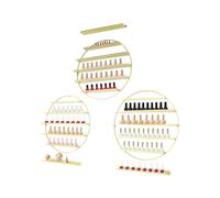 NiuLifeya Five Tier Circular Nail Polish Wall Mounted Rack, Gold Wrought Iron Display Stand, Suitable for Nail Salons and Home Use, Holds 160 Bottles with A Load Capacity of 10kg, Six Piece Set