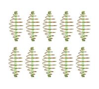 NiuLumea 10 Pcs Carp Fishing Inline Spring Feeder Coarse Bait Cages Terminal Tackle, Stainless Steel + for Plastic, Big Fish Attraction, for Main Line, 23.34.55.5 cm
