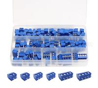 NiuLumea 100PCS KF301 Blue PCB Mount Screw Terminal Block Kit, 5.08mm Pitch, 2P3P4P, 150V 6A, Raspberry Pi for A+/for B+/2B3B, for Arduino and GPIO Expansion