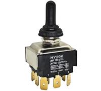 NiuLumea 1PCS TPDT Toggle Switch 24/15A 125V/277V 2HP 9-Pin 6.3mm Male Tab HY29K, On-On Momentary with Automatic Reset Function, Dustproof Black