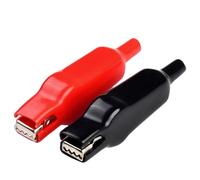 NiuLumea 2PCS 20A Sheathed for Alligator Clips for Electrical DIY Testing, Nickel-Plated Steel Crocodile Clips with Red and Black PVC Insulated Handles, Compatible with Battery Test Applications