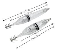 NiuLumea 2pcs Luminous LED Squid Jig Hook 1217cm Octopus Saltwater Freshwater Fishing Bait Light with RedGreenWhite Light ABS+Metal Cod Fish Snapper