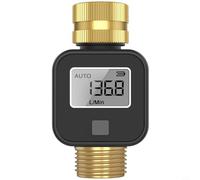 NiuLumea 3/4"" Brass Water Flow Meter Sensor, LCD Screen Flow Controller for BSP and NH Threads, Home Gardening and Water Monitoring(D)