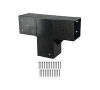 NiuLumea 3-Way Right Angle Corner Bracket for 4x4 Wooden Post, for Black Steel Pergola Hardware Kit with for Pre-Drilled Holes, 2mm Thick Carbon Steel for DIY Gazebo Shed Garden