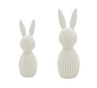 NiuLumea 3D Printed for Rabbit Figurines Set of 2 Easter Bunny Decor Nordic Style 11cm 16cm for Plastic Ornaments Home Shelf Table Centerpiece Spring Festival