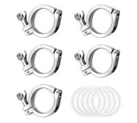 NiuLumea 5X Single Pin Tri Clamp 2"" Stainless Steel 304 with Silicone Gaskets for 51-60mm Pipes, Sanitary Fitting for Food Beverage Processing