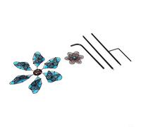 NiuLumea 90cm Fluorescent Butterfly Wind Spinner, Metal Garden Windmill for Art Decor with Night Glow Lawn Patio Outdoor, Blue(pink)