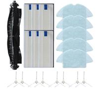 NiuLumea Accessory Kit for bObsweep Bob PetHair Appetite - Replacement Main Brush, Side Brushes, Filter & Mop Cloth Set, Nylon Plastic Microfiber