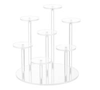 NiuLumea Acrylic Display Riser Stand Cakes, Cupcakes, Jewelry, Perfume - Multi-Purpose Desktop Holder with Detachable Design, 28 cm Base
